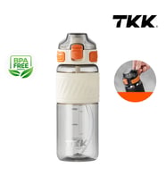 Tkk T1025 Çift Kullanım Pipetli/Rahat İçim Beyaz Tritan Matara 600ml