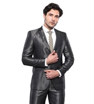Parlak Füme Slim Fit Takım Elbise  Wessi