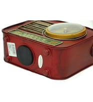 Dekoratif Metal Radyo Saatli Kumbara Vintage Biblo Hediyelik