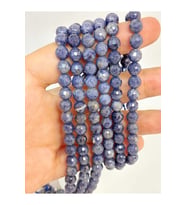 Bileklik Boy Safir Taşı Faset Kesim Yarım Dizi 6-6.5mm Aralığı (45504) (18CM UZUNLUĞUNDADIR)