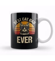 Funny Best Cat Dad Ever Cat Dad Father Vintage Gift Kupa Bardak Porselen