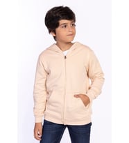 Toontoy Kız Ve Erkek Çocuk Kanguru Cepli Hırka (Bej)