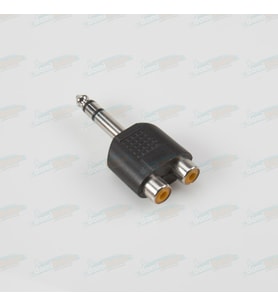 Stereo Erkek Y Bölücü Adaptörü -2 RCA 3.5mm Dişi Jack - 6.3mm