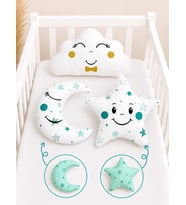Baby Clime Yeşil Bebek Uyku Arkadaşı Yastık Seti 3 Parça Beşik Dekoratif Süs Yastığı