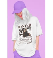 Tasarım Uchiha Itachi Baskılı Unisex Oversize Naruto Anime Dizi Karakter Tişört