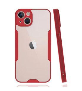 Apple İphone 14 Plus Kılıf Platin Silikon - Kırmızı