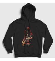 Presmono Unisex Siyah Les Paul Guns N' Roses Slash Kapüşonlu Sweatshirt 40158tt