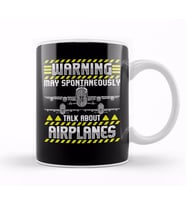 Warning May Spontaneously Talk About Airplanes Kupa Bardak Porselen