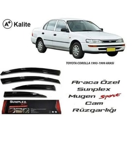 Toyota Corolla Mugen Cam Rüzgarlığı 1992-1998 arası 4'lü Sunplex (Beyaz)