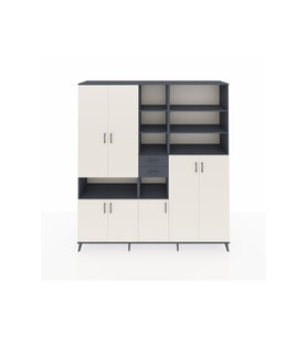 Hyperion Dolap 17 Raflı 2 Çekmeceli 7 Kapaklı 220x44x243 Antrasit-Aytaşı/Antrasit
