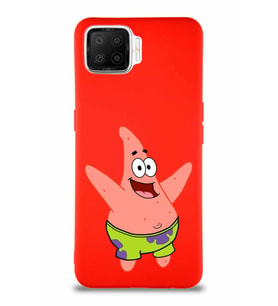 Oppo A73 Soft Premier Kapak Patrick Yıldız Tasarımlı Silikon Kılıf - Kırmızı (Şeffaf)