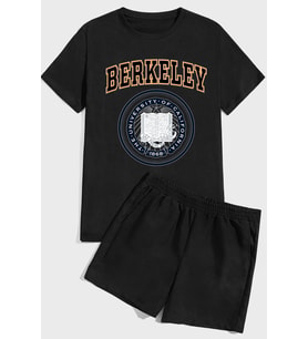 BERKELEY Baskı Şort Takım (Siyah)