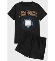 BERKELEY Baskı Şort Takım (Siyah)