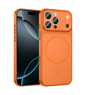 Apple iPhone 14 Pro Uyumlu Kılıf Zore M-Safe Şarj Özellikli Kamera Korumalı Formen Kapak (Turuncu)