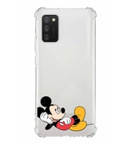 Samsung Galaxy A02s  Köşe Korumalı Antişok Kapak Mickey Mouse Tasarımlı Şeffaf  Kılıf