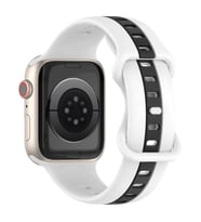 Apple Watch 10/11 42mm-38/40/41mm Kordon Line Ayarlanır Spor Kordon 2/3/4/5/6/se (Beyaz-Siyah)