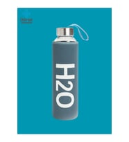 H2o Kılıflı Cam Matara 600 Ml