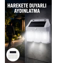 3 in 1 Solar Duvar Lambası – IP65 Su Geçirmez, Hareket Sensörlü Yeni Nesil