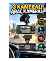 3 Kameralı 1080p Full HD Araç İçi Güvenlik Kamerası – G-Sensör, Hareket Algılama ve Gece Görüşlü