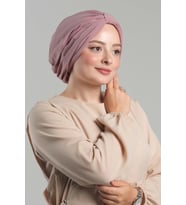 Pudra Pratik Hazır Geçmeli Tesettür Bone Sandy Pileli Salaş 2121_06