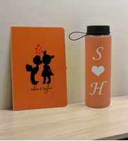 BK Gift Sevgiliye Özel İsimli Turuncu Defter ve Somon Cam Matara Hediye Seti-16, Sevgiliye Hediye, Sevgililer Günü, Yeni İş Hediyesi