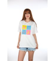 Kuş Desenli T-shirt (Beyaz)