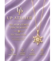 Up Atelier 925 Ayar Gümüş İthal Zincirli Işıltılı Zirkon Taşlı Kar Tanesi