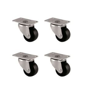 Furç Tablalı Bilyalı Teker - 32MM - Siyah HKS233 - 4 Adet