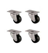 Furç Tablalı Bilyalı Teker - 32MM - Siyah HKS233 - 4 Adet