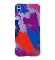 Huawei Honor 8c  Uyumlu Kapak Brush Stroke Tasarımlı Şeffaf Silikon Kılıf