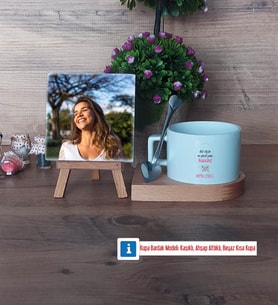 Doğum Günü Hediyesi Fotoğraflı Dekoratif Taş, Kupa Bardak Beyaz Hediye (Model 8)