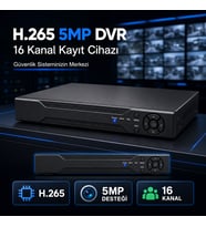 H.265 5MP 16 Kanal DVR Güvenlik Kamerası Kayıt Cihazı