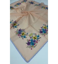 Eripek Oyalı Organik Pamuklu Yazma 0606131 (Somon)