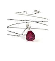 Sky Diamond Red creative rubies 925 ayar gümüş damla kolye