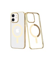 Uyumlu Model Apple iPhone 11 Kılıf Magsafe Sararmaz Şeffaf Mika Kapak (Gold)