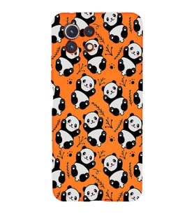 Xiaomi Mi 11 Lite Uyumlu Lansman Kılıf Panda Tasarımlı İçi Kadife Kapak-Turuncu (Şeffaf)