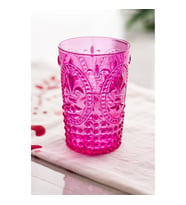 Akrilik Pembe Tekli Kısa Bardak & Su Meşrubat Kahve Yanı Bardağı 400 ml ( Cam Değildir )