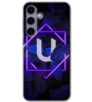 Galaxy S24 Kılıf HD Desen Baskılı Kılıf - Dark Neon Yaprak U Harfi
