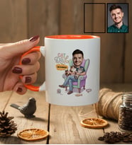 Kişiye Özel Karikatürlü Cat Dad Kedi Babası Kupa Bardak Babalar Günü Hediyesi
