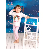 Pia Baby Premium %100 Pamuk İsme Özel Çocuk Pijama Takımı 1-8 Yaş 5066-14 (Pembe)