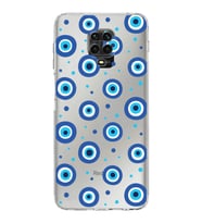 PrintiFy Xiaomi Redmi Note 9s ile Uyumlu Nazar Boncuğu 1  Kamera Korumalı Şeffaf Silikon Kılıf