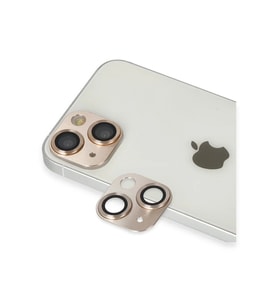 Newface Apple iPhone 13 Pers Alüminyum Kamera Lens - Gold