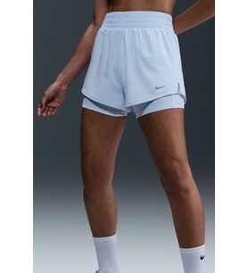 Nike One Dri Fit High Rise 8cm 2 in1 Loose Fit Shorts 2 Kadın Bol Kesim Taytlı Yüksek Bel Antrenman Şortu Mavi DX60.16 FS