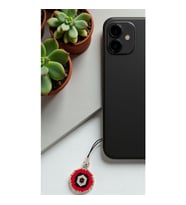 Miyuki Boncuk El Yapımı Kırmızı Nazar Boncuk Telefon Çarmı - Charm (Çok Renkli)