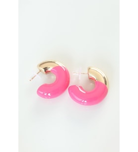 CCB Pembe Gold Çift Renk Küpe - TJ-BKP8877