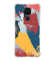 Xiaomi Redmi Note 9 Köşe Korumalı Antişok Kapak Brushstroke Tasarımlı Şeffaf Silikon Kılıf