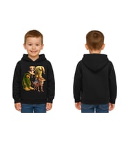 Unisex Brainrot Baskılı Çocuk Swaetshirt Kapüşonlu 3 İplik Şardonlu (Siyah)