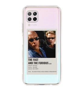 Huawei P40 Lite Uyumlu Hızlı ve Öfkeli Minimalist Poster Desenli Şeffaf Telefon Kılıfı