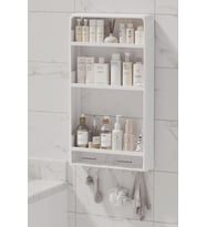 Modüler 3 Katlı Banyo Düzenleyici Raf; Yapışkanlı Duvar Rafı, Delmeden Montaj Mutfak Organizeri, 2
