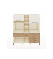 Kronos Dolap 11 Raflı 6 Çekmeceli 4 Kapaklı 220x59x243 Aytaşı-Aytaşı/Çam